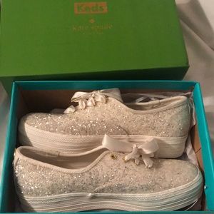 Glitter Kate Spade Keds Triple Bridal Sneakers